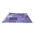 thumbnail image 2 of Ahgly Company Machine Washable Indoor Rectangle Patchwork Blue Transitional Area Rugs, 4' x 6', 2 of 4