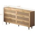 thumbnail image 2 of Multi Purpose 6-Drawers Modern Natural Rattan Drawer Storage Cabinet with Ample Storage Space for Bedroom and Living Room (59.06" Natural), 2 of 9