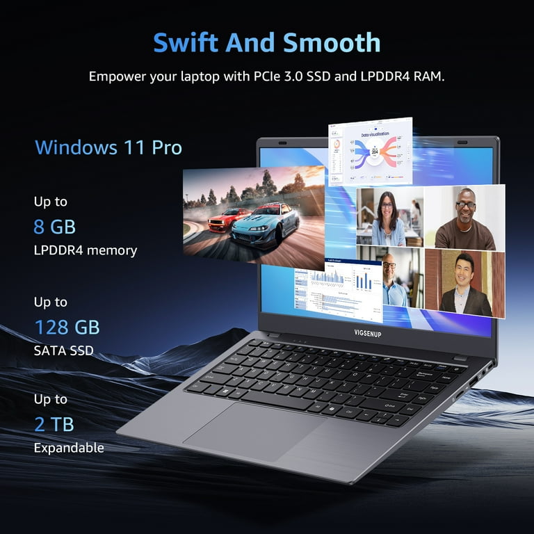 Coolby Laptop Computer , 14.1 inch HD Display, 8GB RAM/128GB SSD