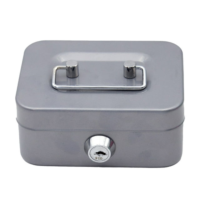 Organizador de Dinero Hugtrwg Contenedor Monedas Caja Ahorro Metal con Cerradura Llave 53x3 78x2 28 Pulgadas