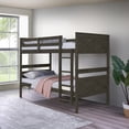 thumbnail image 2 of Home Design Exeter Twin Over Twin Solid Wood Bunk Bed Frame with Guardrails and Ladder, Dark Gray, Easy Assembly, 2 of 13