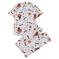 thumbnail image 6 of Weebloom Halloween Soft Pajamas For Women Pumpkin Pajama Set Short Sleeve Long Pants With Print Collar Cozy Sleepwear Nightwear Pjs Loungewear White S, 6 of 9