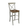 thumbnail image 6 of 36" Round Solid Wood Distressed Hickory/Stone Bar Height Table With 2 Stools, 6 of 8