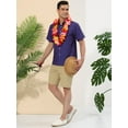 thumbnail image 4 of Unique Bargains Chemises à Manches Courtes à Rayures Verticales pour Homme Bleu TG, 4 of 6