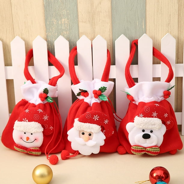 Sacs cadeaux avec cordon de serrage de 21,6 x 30 cm - Sac de Noël