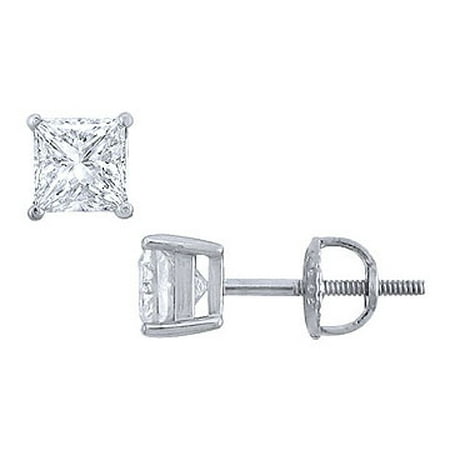 Platinum Princess Cut Diamond Stud Earrings 1.25 CT. TW.
