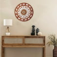 thumbnail image 4 of Wall hangs,Wall Basket Decor Boho Wall Hanging Decor Rattan Wall Decor Flat Round Wicker Woven Macrame Tapestry Wall Basket Serving Tray Art Handmade Set For Room Bedroom Living Room, 4 of 6