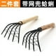 thumbnail image 2 of Rastrillo de mano japonés de 15 pulgadas - 5 dientes de acero inoxidable, diseño de malla para cavar/sembrar, mango de madera ligero, para jardinería/excavación marina, 2 of 7
