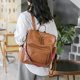 thumbnail image 2 of Mochila moderna HGWSSY para mujer, cuero marrón, 2 of 6