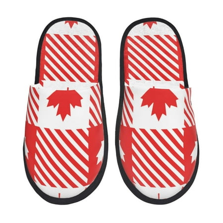 Balery Maple Leaves1 Slient Indoor Furry Fleece Comfort House Shoes Soft Non-Slip Home Shoes Cotton slippers House Slippers-- Large