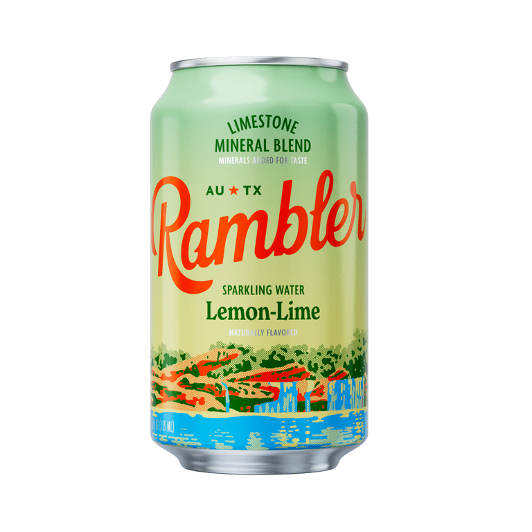Rambler Sparkling Water Lemon-Lime Flavor 8pk Cans Texas Limestone