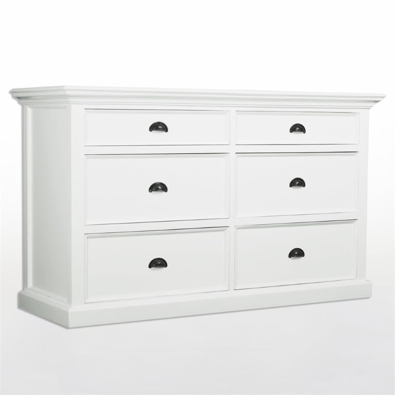 Beaumont Lane 6 Drawer Double Dresser in Pure White