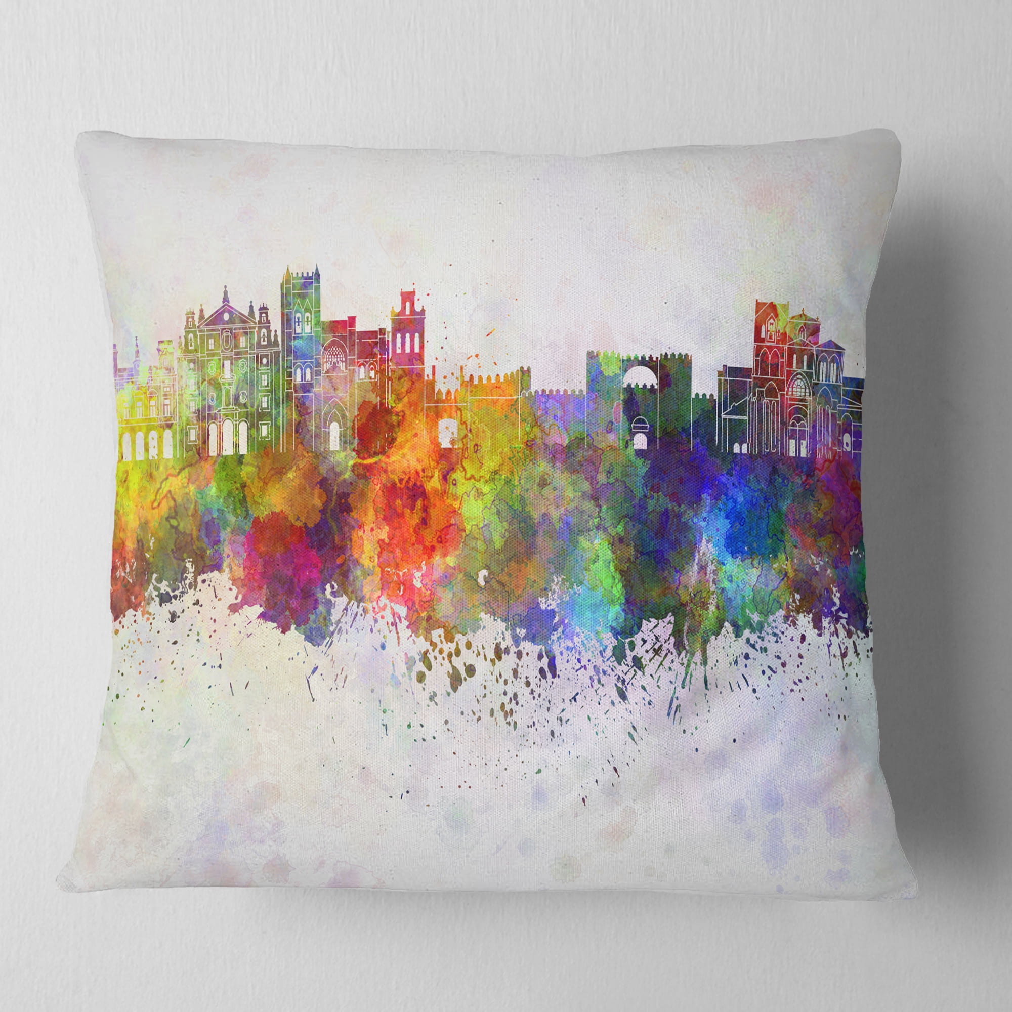 Designart Avila Skyline - Cityscape Throw Pillow - 16x16