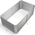 thumbnail image 3 of Land Guard 6x3x2ft Rectangle Galvanized Metal Raised Garden Bed, Planter Box Outdoor for Deep-Rooted Vegetables, Flowers, Green and Herbs, Starlight Silver, 3 of 8
