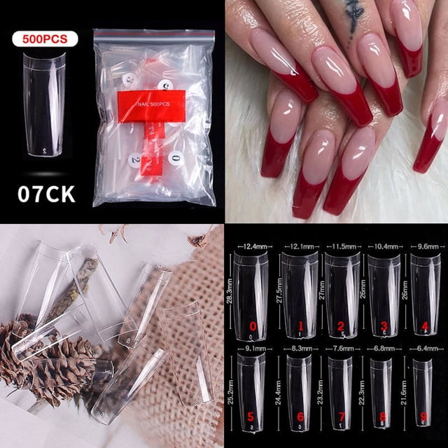 Uñas postizas, uñas postizas, regalos para mujeres, uñas francesas puntiagudas, uñas sin costuras, uñas transparentes, uñas postizas, uñas postizas