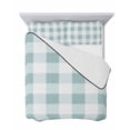 thumbnail image 7 of Quilts Twin-XL Size Bedding Set, Aqua Plaid Lightweight Quilted Comforter, Spring Summer Farmhouse Buffalo Checkered Soft Reversible Bedspread Coverlet with Pillow Covers for All Season, 68" x 98", 7 of 7