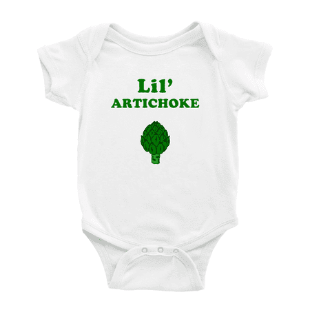 

Cute Baby Bodysuit Lil Artichoke Vegetable Funny Boy & Gril Baby One Piece (White 3-6 Months)