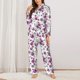 thumbnail image 2 of Fotbe Violets Flowers Conjunto de Pijama de Manga Larga para Mujer con Estampado, Ropa de Dormir de 2 Piezas, Conjunto de Casa Suave y Cómodo con Bolsillos-Medium, 2 of 7