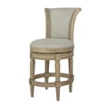 thumbnail image 2 of ROME + OAK Runyan 26" Swivel Counter Stool in Reclaimed Oak with Ash Grey Fabric, Set of 2, 2 of 7