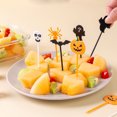 thumbnail image 2 of 10/20/50 piezas de tenedor de fruta de Halloween, palillo de postre de pastel de dibujos animados, palillo de dientes, tenedor de comida, tenedor de bento, decoración de fiesta de Halloween, 2 of 4