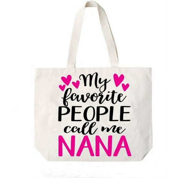 Nana My Favorite People Call Me Nana Canvas Tote Bag Grandma Gift Idea Book Bag Travel Tote Handbag -COCOVICI