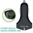 thumbnail image 2 of 36W Fast Car Charger for LG Wing Phone - 2-Port USB Power Adapter DC Socket Quick Charge Smart Detect M1X Compatible With LG Wing, 2 of 6