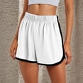 thumbnail image 3 of JoveMarine Athletic Shorts for Women, Running Shorts for Women Solid Elastic Waist - Loose Fit for Yoga Beach, Breathable Lightweight Summer Casual Bottoms with Stretch,White XL, 3 of 5