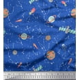 thumbnail image 1 of Soimoi Cotton Cambric Fabric Star,Satellite & Planet Galaxy Printed Craft Fabric by The Yard 56 Inch Wide, 1 of 1