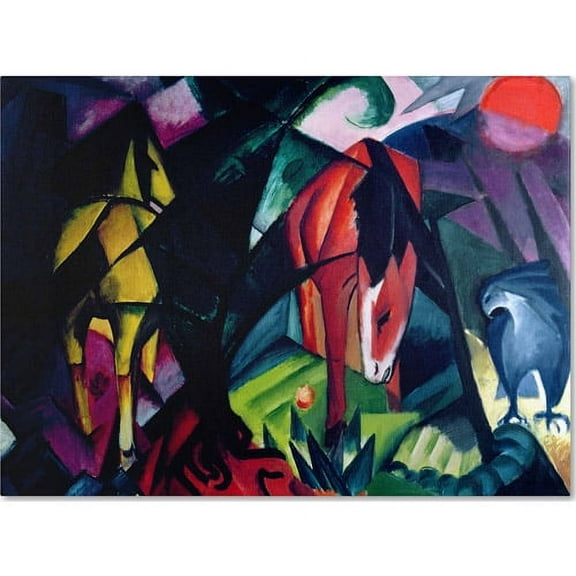 Trademark Fine Art "Horse and Eagle, 1912" Canvas Art by Franz Marc