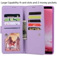 thumbnail image 2 of Wallet Case for Samsung Galaxy Note 8,Magnetic Handbag Zipper Pocket PU Leather Flip with 9 Card Slots and Wrist Strap Folio TPU Inner Stand Case for Samsung Galaxy Note 8 - Purple, 2 of 10