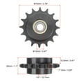 thumbnail image 2 of Uxcell Idler Sprocket, 12mm Bore 1/2" Pitch 16 Tooth, Carbon Steel with 2 Insert Bearing, 2 of 6