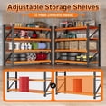 thumbnail image 4 of MIIIKO 4-Tier Metal Adjustable Storage Shelves, 48"W x 24"D x 70"H, 4000LBS Capacity Industrial Utility Shelving Unit,Steel Rack for Garage Warehouse Basement,Black&Orange, 4 of 9