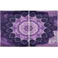 thumbnail image 2 of FREEAMG 24 Inch Length Kitchen Curtains Purple Mandala 2 Panels Half Window Sheer Curtains Rod Pocket Farmhouse Short Drapes for Bathroom Cafe Basement, 2 of 7