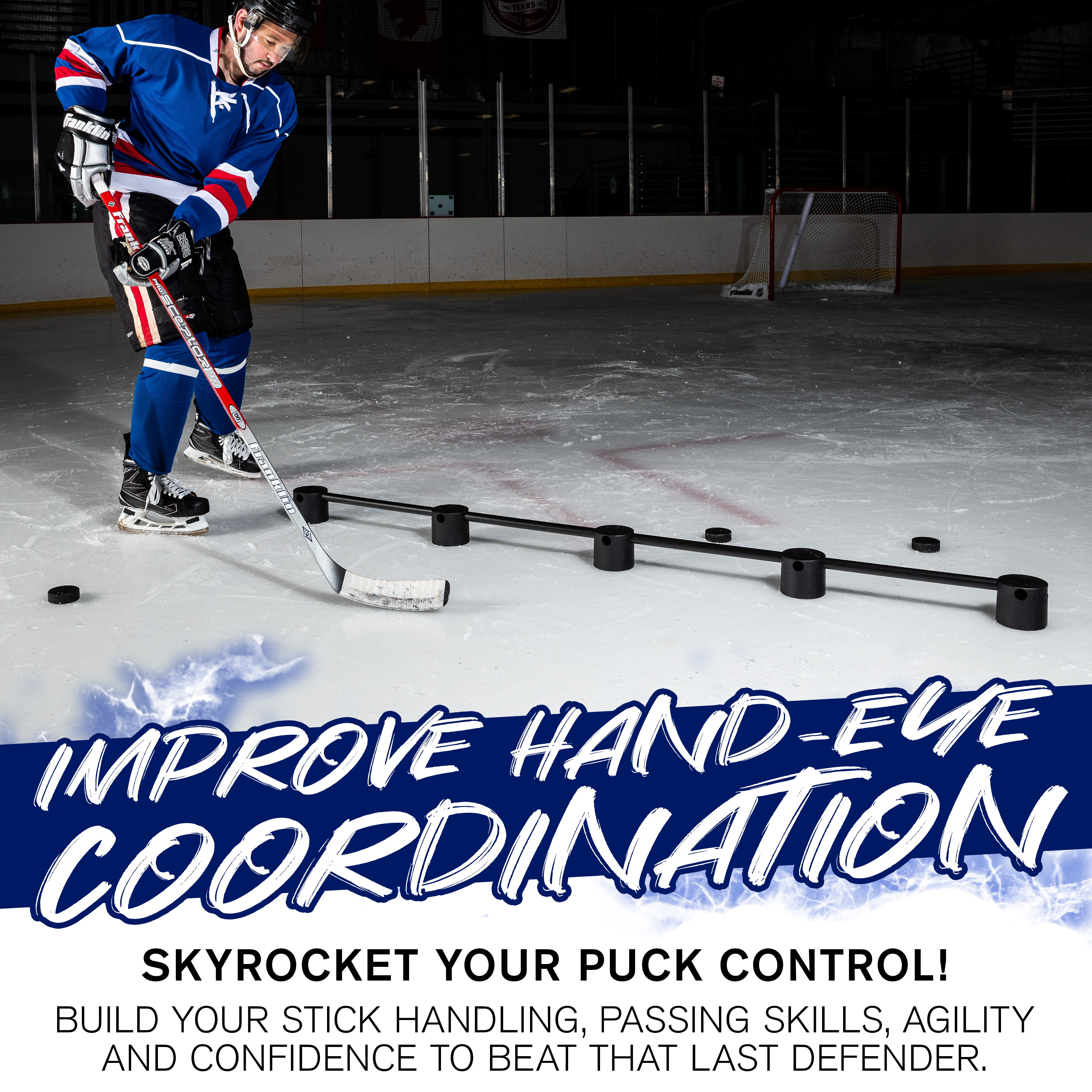 Franklin Sports Hockey and Ice Hockey Sport Training Aid and Franklin Sports NHL Street Roller Hockey Puck