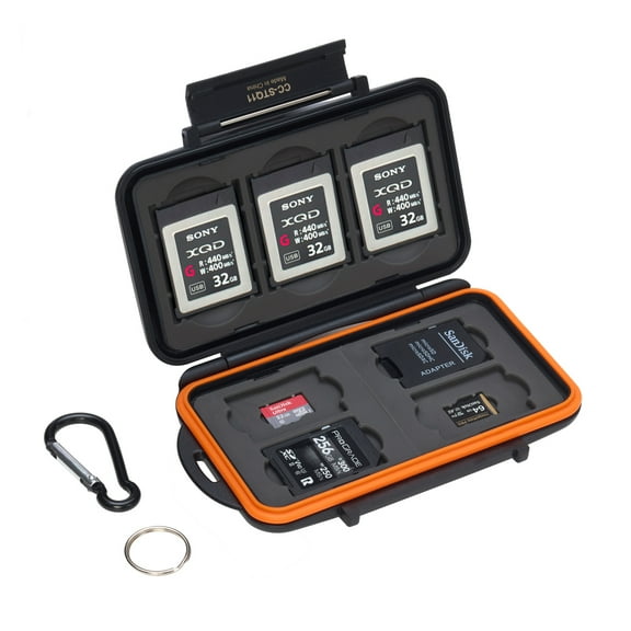 Slinger Card Caddy Memory Card Case for XQD or CFexpress Type-B, SD and microSD Cards, Black