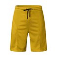 thumbnail image 5 of 2 Piece Short Sets for Men Summer Beach Outfits Striped Texture Zipper Shirts & Shorts Casual Vacation Set, 5 of 5