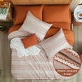 Boho style Jacquard King Comforter Set, Terra Cotta 8 Pieces, Cozy