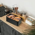 thumbnail image 3 of Bread Bin Bread Box with Bamboo Lid, Bread Storage Container Bin for Kitchen Countertop Bread Keeper Organizer, Black Black, 3 of 5
