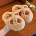 thumbnail image 6 of DHFJKG Kids Winter Fuzzy Closed-Back Slippers Warm Cute Cartoon Character Critter Shape Rubber Sole Cozy House Slippers, 6 of 7