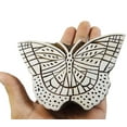 thumbnail image 4 of Wooden Decorative Butterfly Pattern Handmade Fabric Textile Block Apparel Art, 4 of 5
