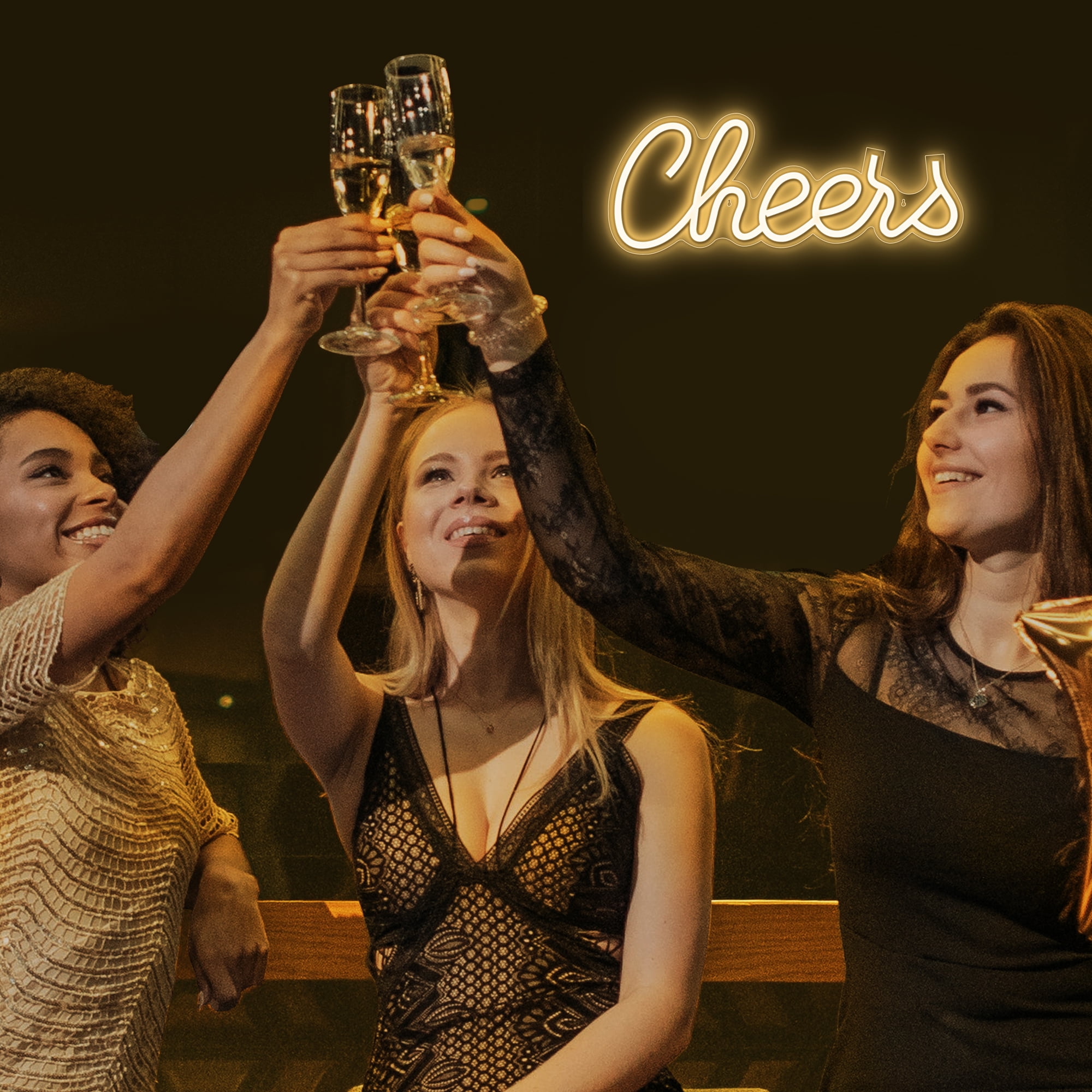 Lumoonosity Cheers Neon Sign 13 x 5.1 Inch, USB Powered Premium Acrylic LED Neon Sign