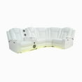 thumbnail image 6 of Naomi Home Chicago Corner Sofa white Air Leather, Premium 5-Seater Reclining Sofa with Console, Cup Holders, USB Ports, Pillow Top Armrests & Split Back Design, -Color:White, 6 of 11