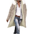 thumbnail image 2 of YueHuiYing Women's Cold-Resistant Patchwork Hooded Warm Winter Coat Quilted Thicken Jacket with Hood, 2 of 9