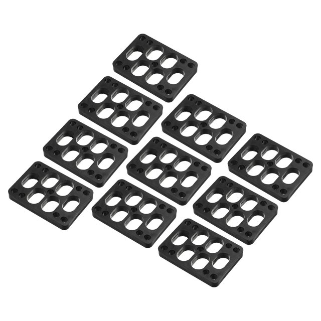 Unique Bargains 3/8'(9mm) Skateboard Riser Pads, 10Pcs Plastic Skateboard Angle Wedge Shock Pads, Black