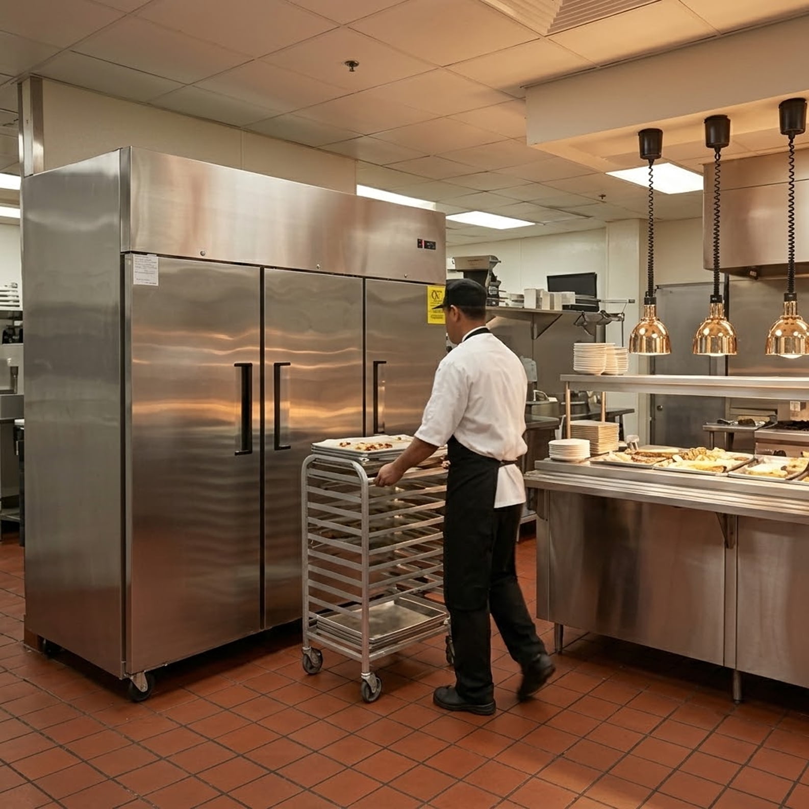 NSF 82 Inch Commercial 3 Door Reach In Refrigerator 66 cu.ft. Stainless Steel Top Mount 115V, ETL R290