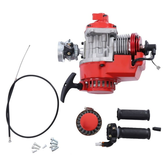 TFCFL For 2 Stroke 49CC Mini Dirt Bike Pocket Bike Scooter ATV Pull Start Engine Motor Red