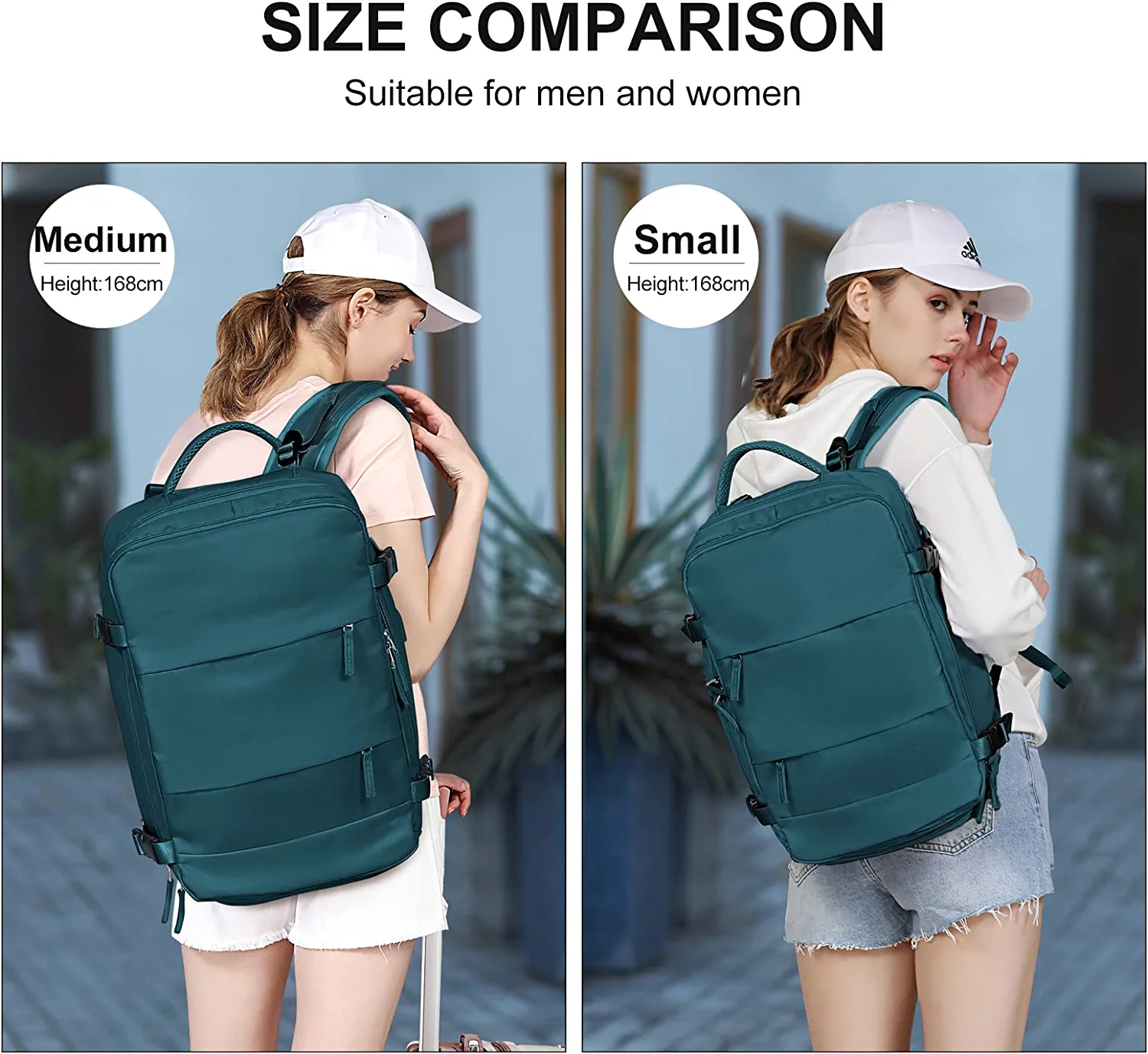 Large Travel Backpack Women, Men Carry On Backpack Men,Hiking Backpack Waterproof Outdoor Sports Casual Daypack with USB Charging Port,School Laptop Bag Peacock Blue