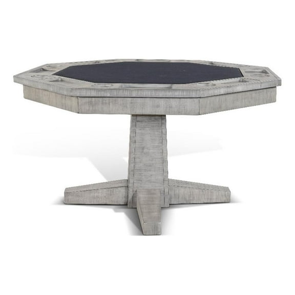 Alpine Gray Wood Game and Dining Table with Reversible Top