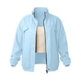thumbnail image 5 of Tqcoqu Stand Collar Zip Up Jacket for Women, Long Sleeve Loose Casual Sweatshirt Cardigan with Patch Pocket, 2026 Fall Trendy Outfit, 5 of 9