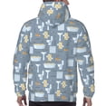 thumbnail image 7 of Lsque Blue Bathroom Pattern Casual Men's Hoodie,Hooded Sweatshirt with Kangaroo Pocket,Pullover Hoodie-X-Large, 7 of 7